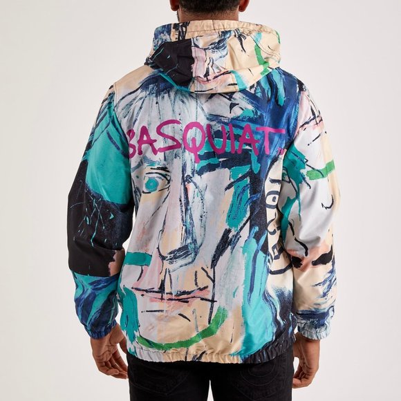 NWT Jean Michel Basquiat x Members Only Hooded Windbreaker Jacket Size L - Picture 4 of 10